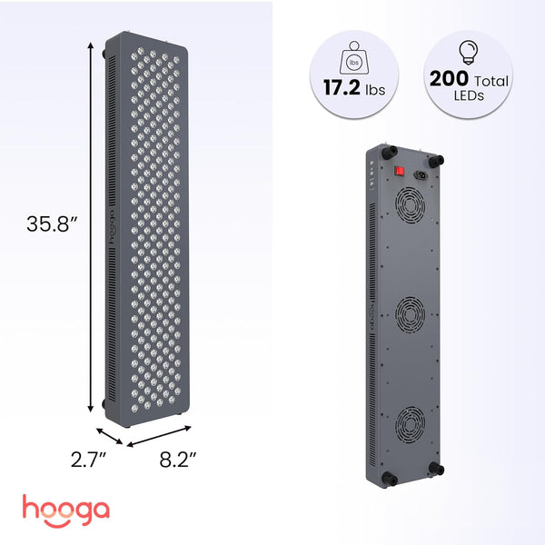 Hooga HG1000 Full Body Red Light Therapy Panel, 200 LEDs