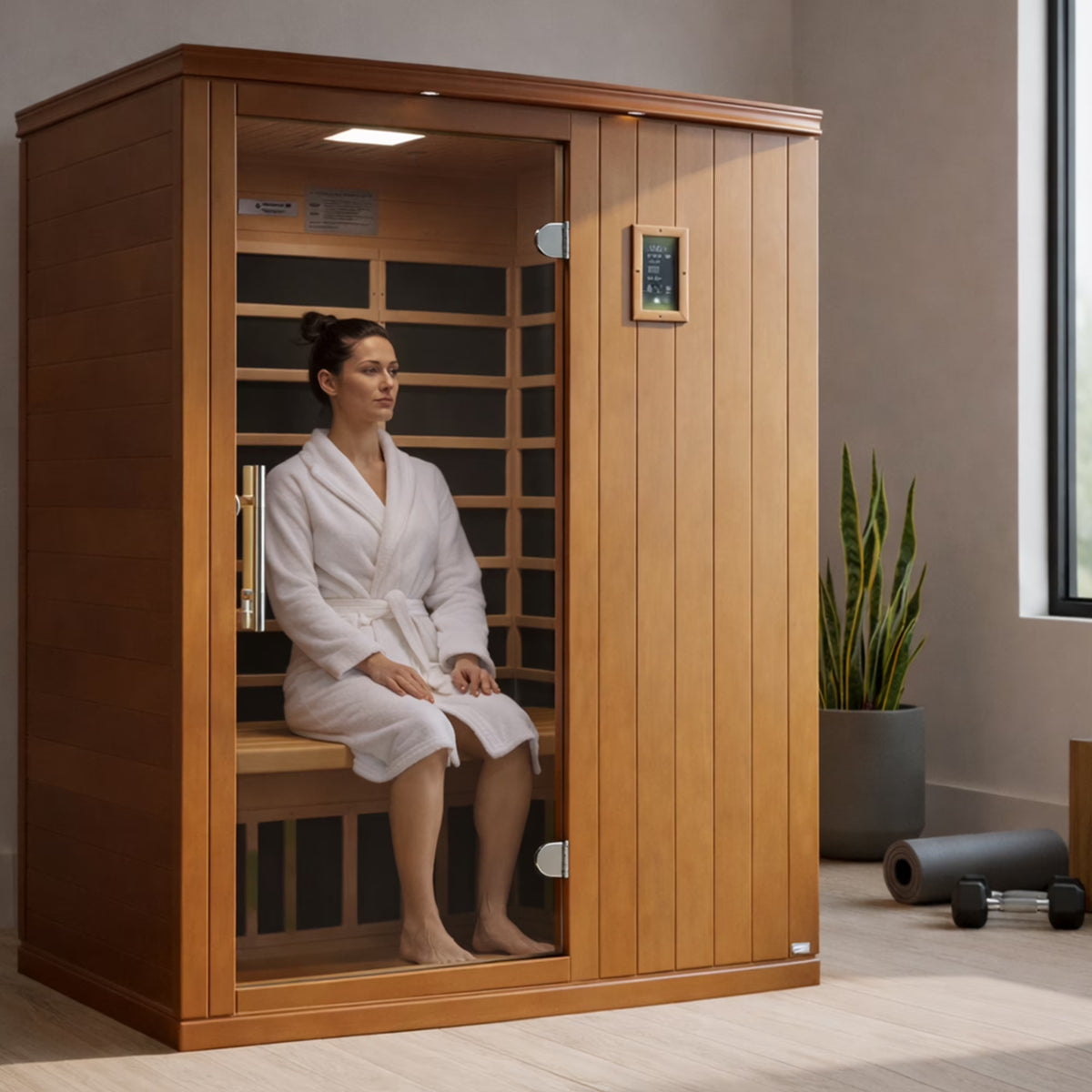Madrid Elite 3 Person Low EMF Infrared Lighting Home Sauna — product view 10