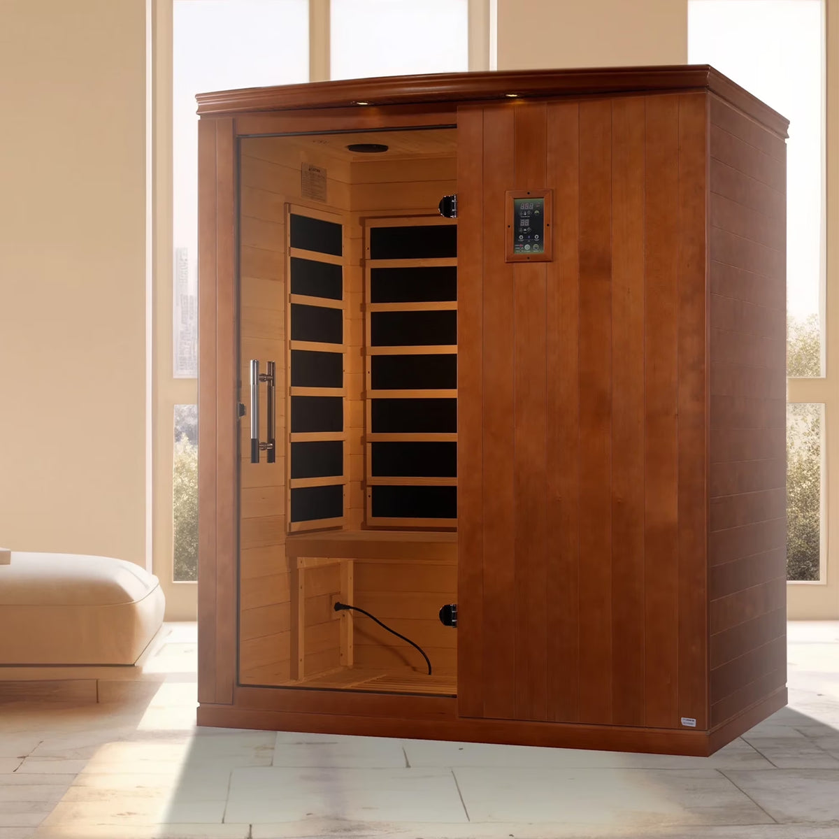 Madrid Elite 3 Person Low EMF Infrared Lighting Home Sauna — product view 11
