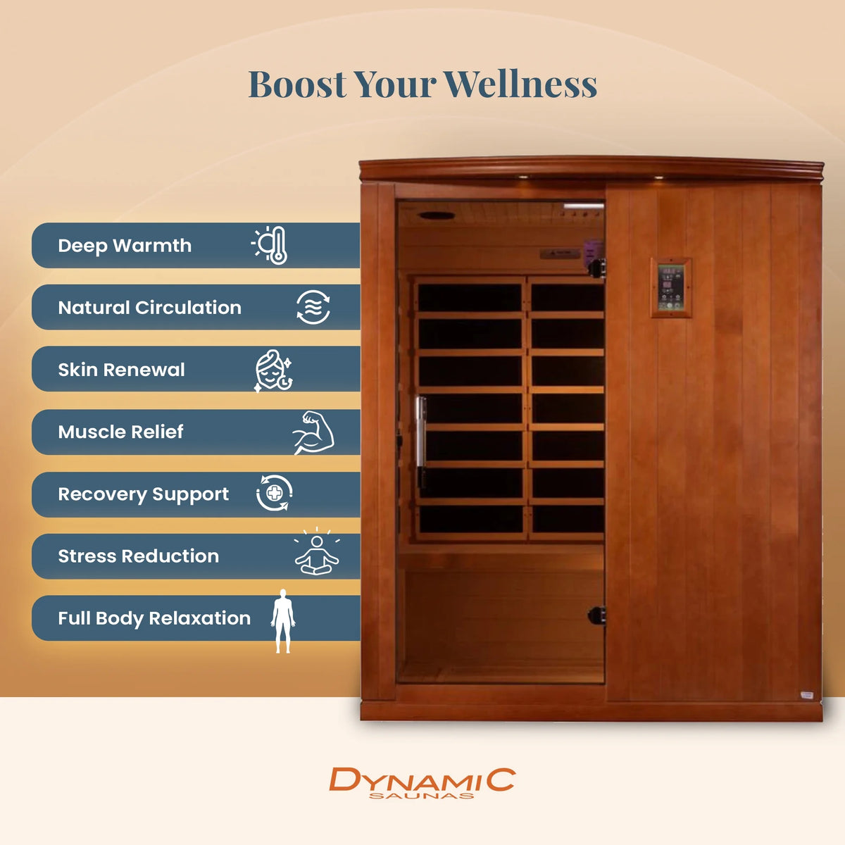 Madrid Elite 3 Person Low EMF Infrared Lighting Home Sauna — product view 6