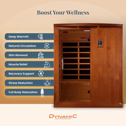 Madrid Elite 3 Person Low EMF Infrared Lighting Home Sauna — product view 6