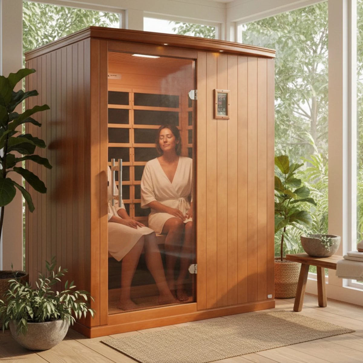 Madrid Elite 3 Person Low EMF Infrared Lighting Home Sauna — product view 8
