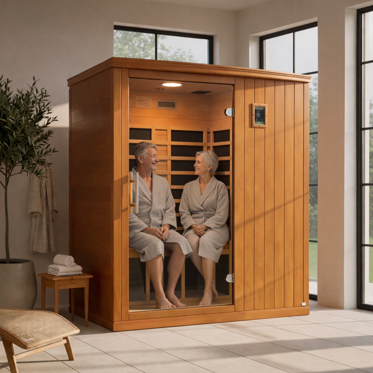 Madrid Elite 3 Person Low EMF Infrared Lighting Home Sauna — product view 9