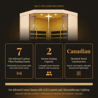 Far Infrared Corner Sauna Built for Home Wellness, 2-Person Capacity, Hemlock Wood, LCD Controls — Results & Stats