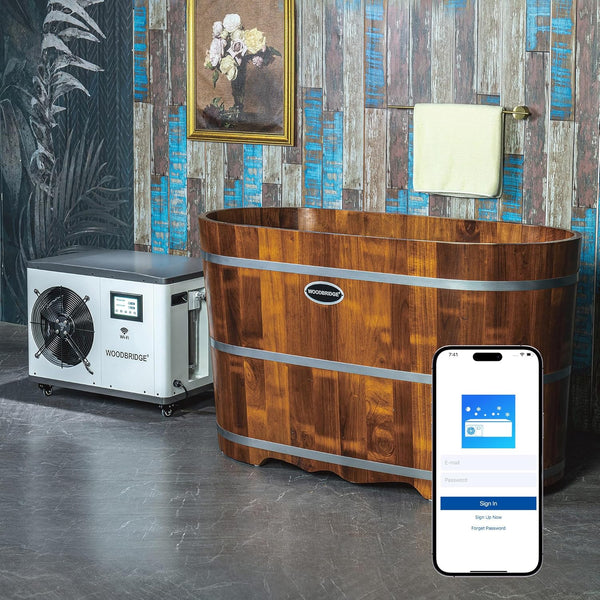 Woodbridge 54" Indoor Cold Plunge Tub with 1.3 HP Chiller
